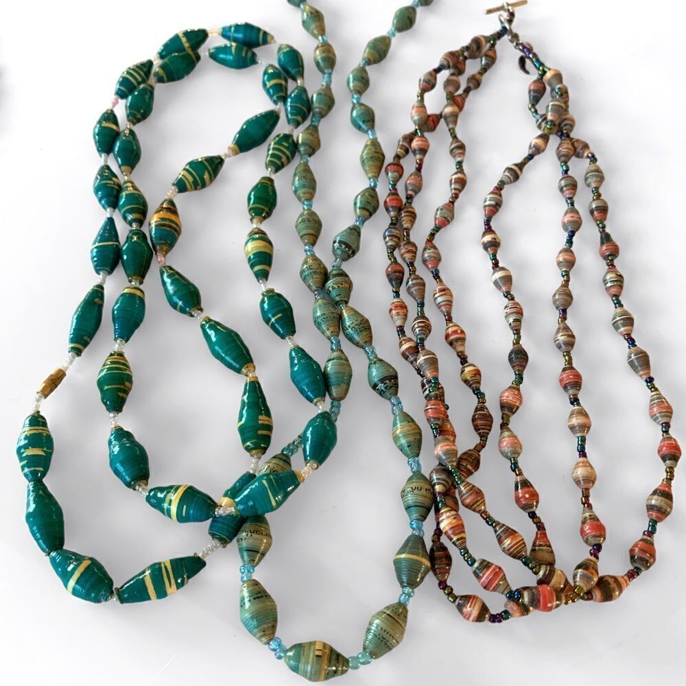 Paper Bead Necklaces Lot